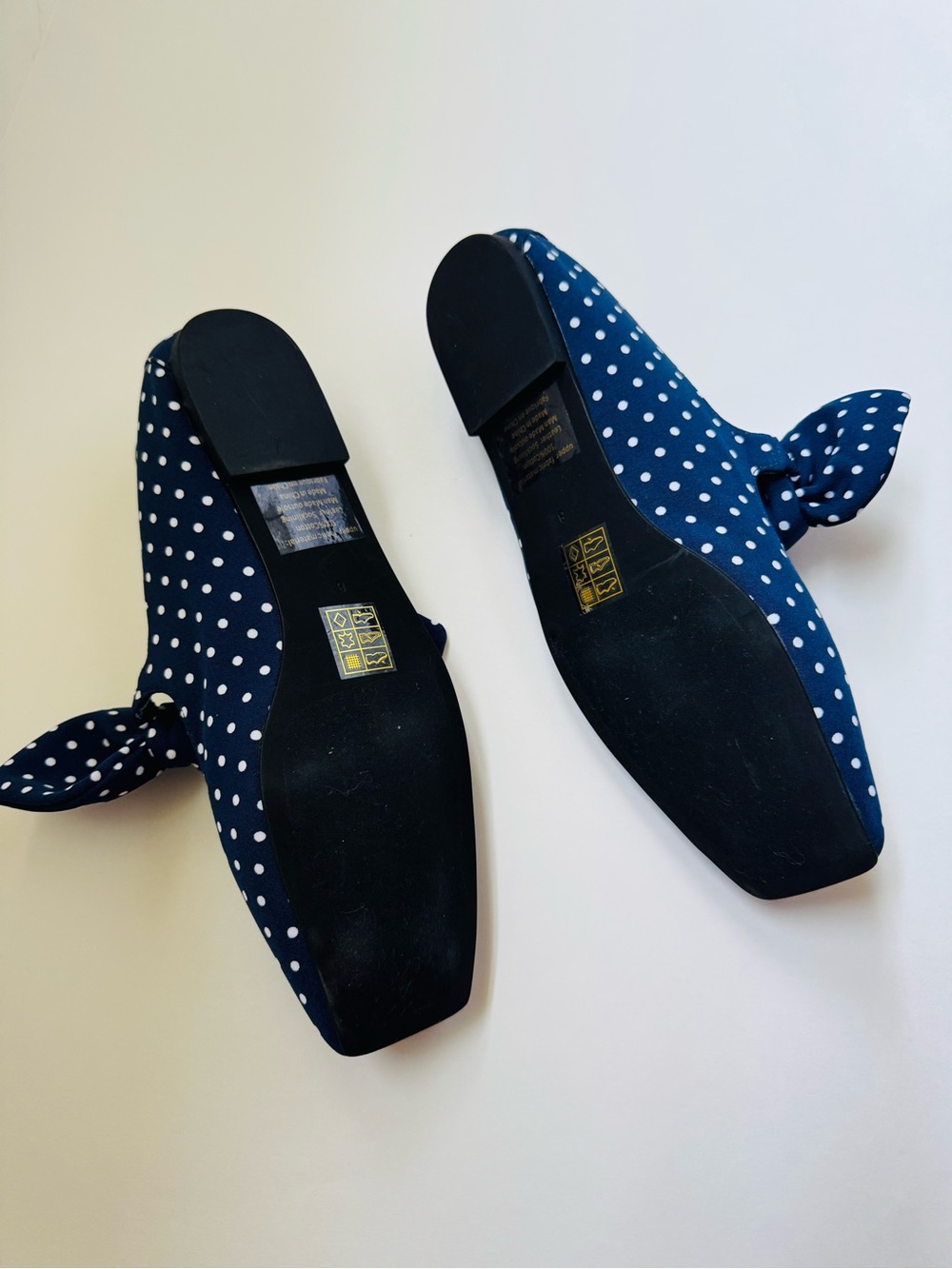 Jeffrey Campbell Navy Polka Dot Braided Bow Flats - Picture 2 of 3